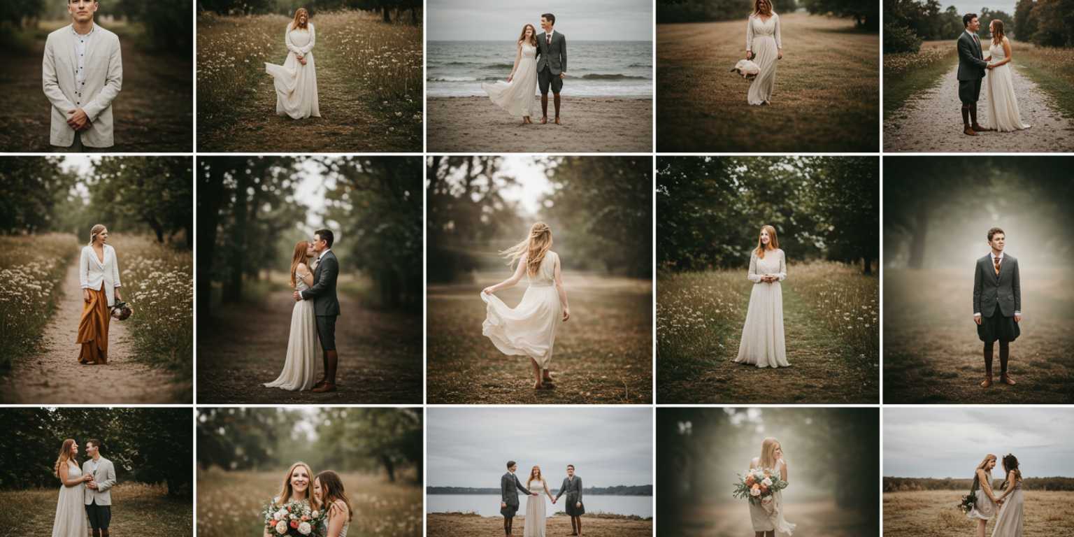 A photographer’s portfolio grid showing one tile with subtle motion among still thumbnails