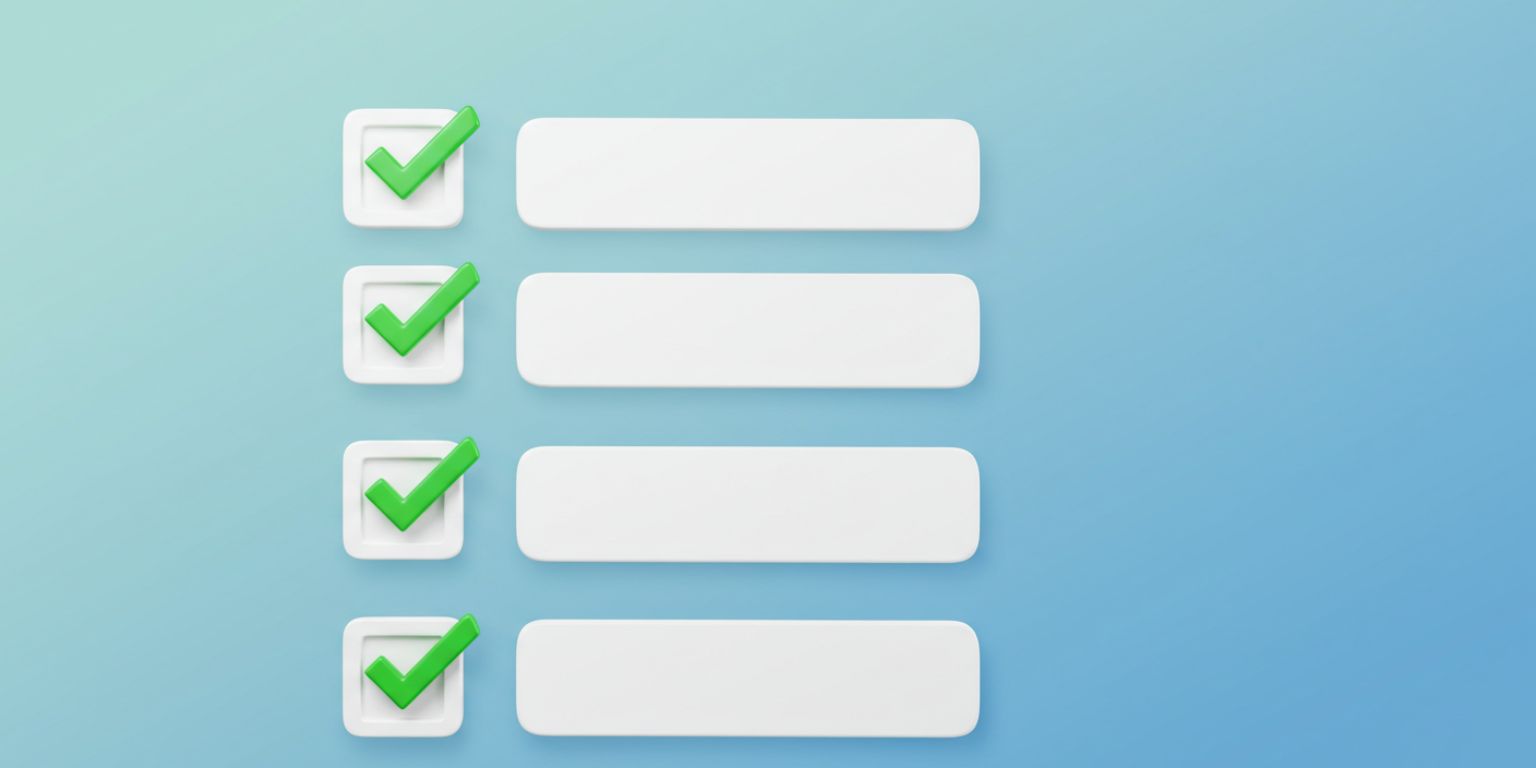 Checklist graphic with each item ticked