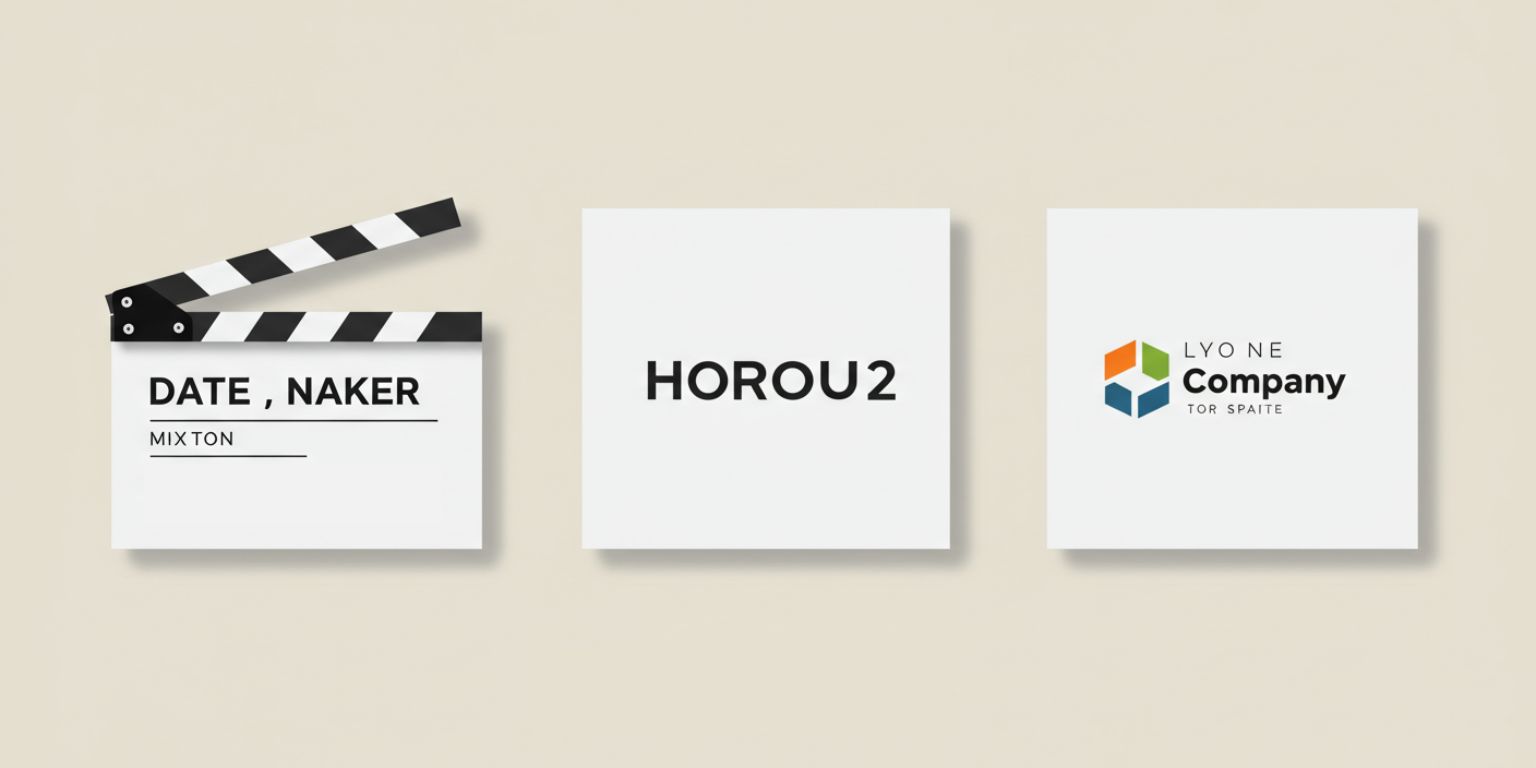 End frame examples with a date slate, a speaker slate, and a logo slate