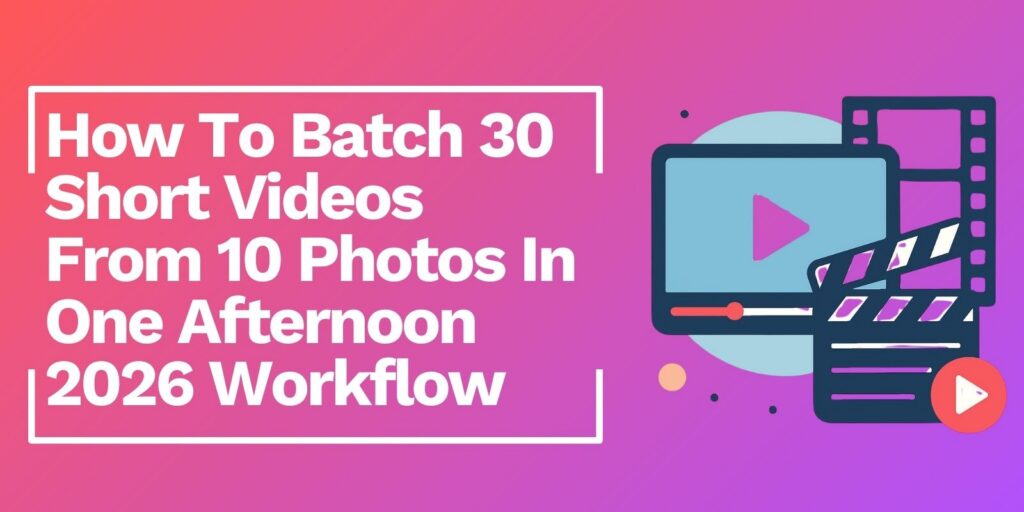 How to Batch 30 Short Videos From 10 Photos in One Afternoon (2026 Workflow