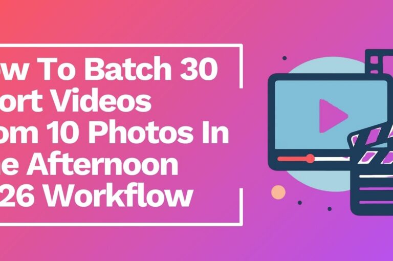 How to Batch 30 Short Videos From 10 Photos in One Afternoon (2026 Workflow