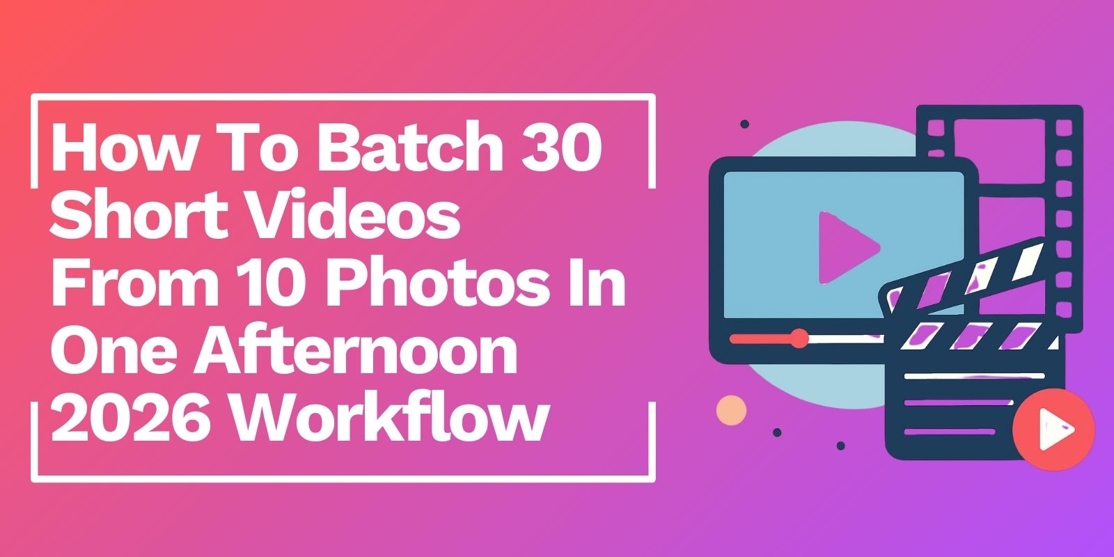 How to Batch 30 Short Videos From 10 Photos in One Afternoon (2026 Workflow