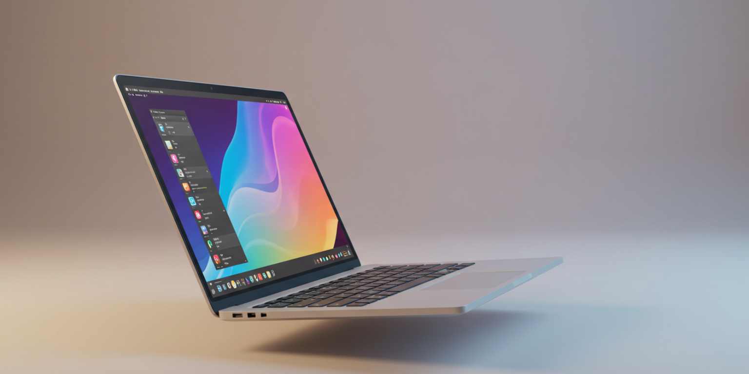 Laptop animation showing a smooth tilt to reveal the screen