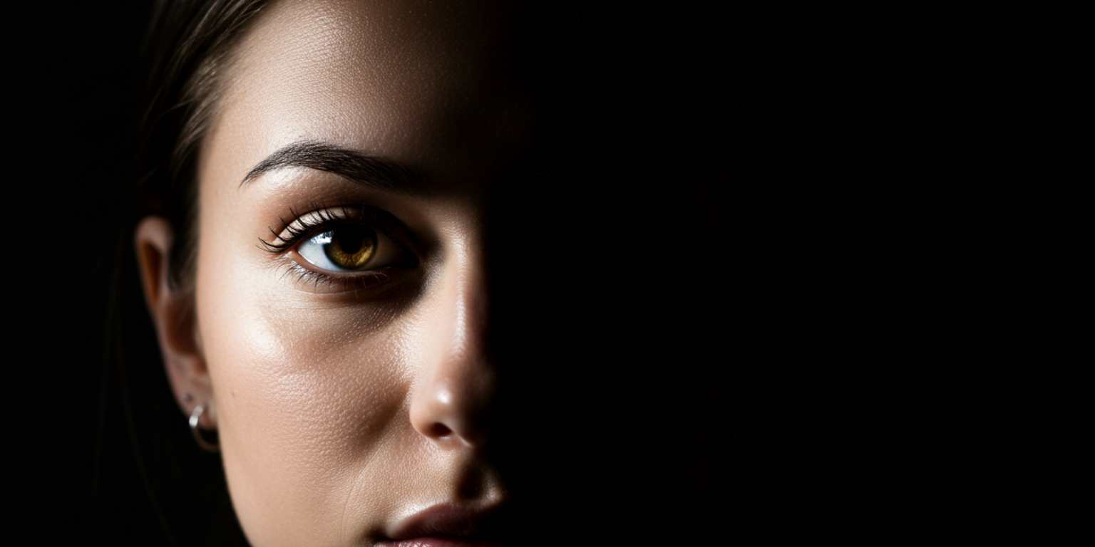 Strong focal point, eyes or hero product, simple silhouette