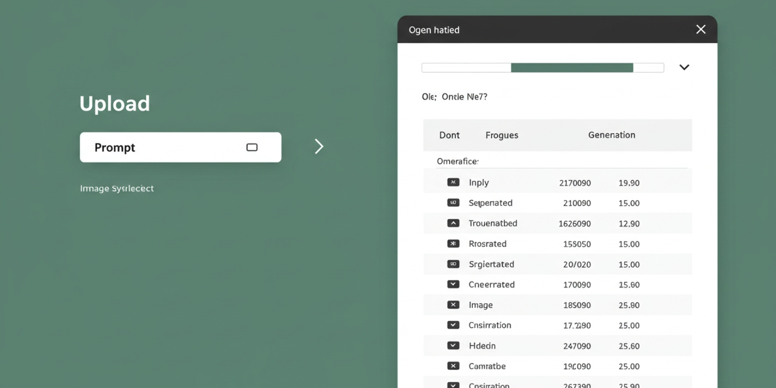 UI with upload, prompt, progress bar, and a neatly named file list