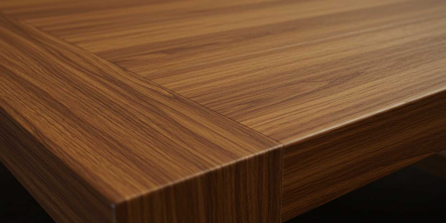 Wood tabletop animation that ends on a clean corner reveal